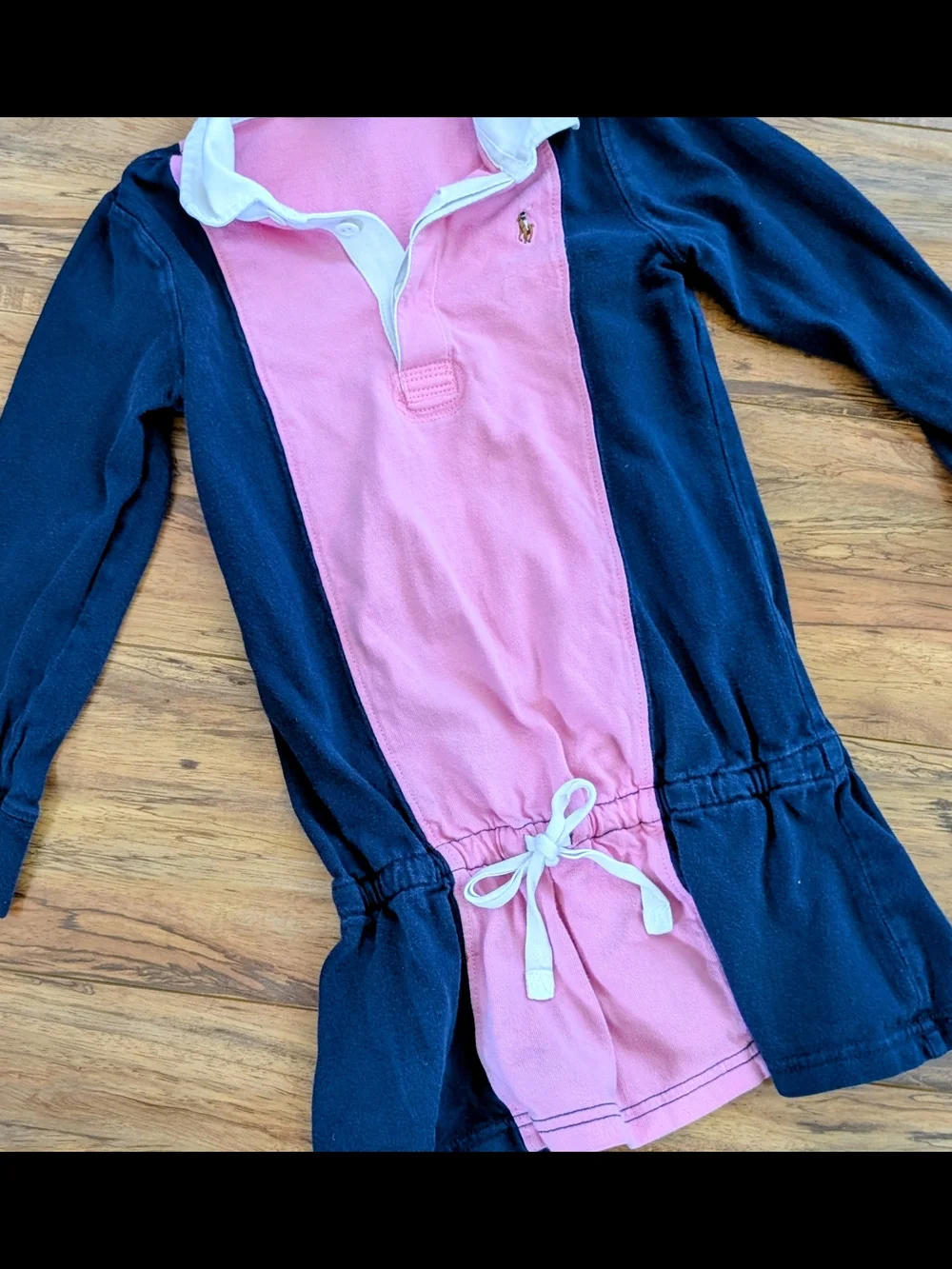 Ralph Lauren Girl's Two-Tone Rugby Dress - Pink & Navy